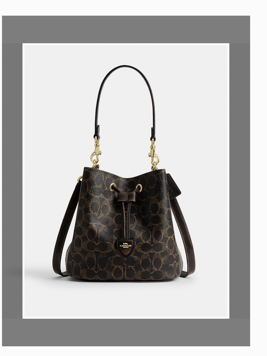 Coach Handbags - Coach Rowan Bucket Bag Signature Drawstring Bucket Crossbody NWOT